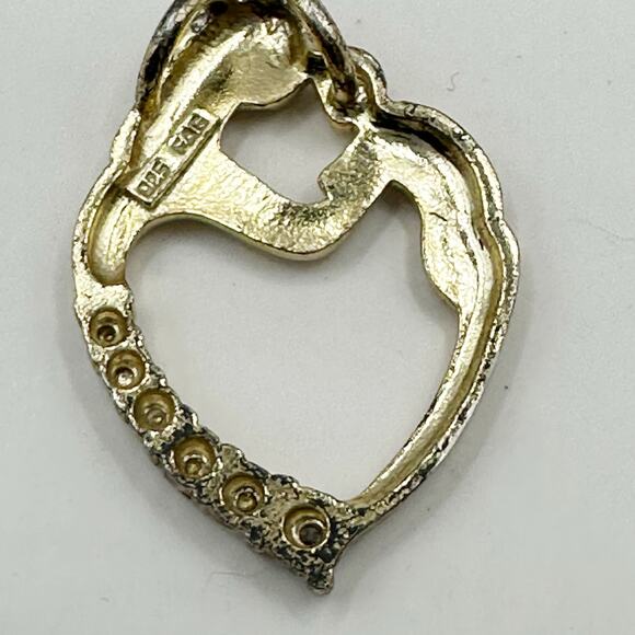 925 FAS Vintage Pendant Mother Child Heart Spiritual Inspirational Religious - Picture 2 of 7